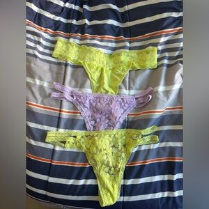 Victoria’s Secret lace thong panty bundle of 3